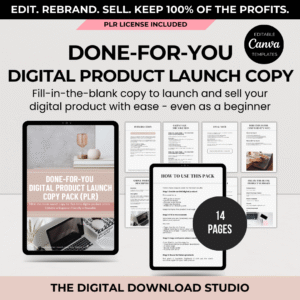 Done-For-You Digital Product Launch Copy (PLR) - The Digital Download Studio
