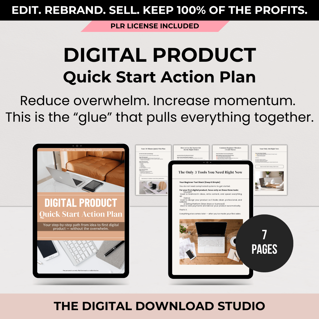 Digital Product Quick Start Action Plan1 - The Digital Download Studio